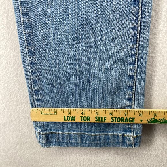 APPLE BOTTOMS Jeans 8 Distressed Straight Low Rise Stretch Denim Blue VTG HK - Picture 12 of 16